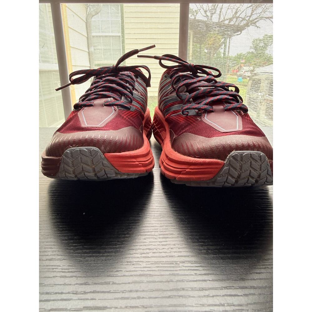 HOKA One One Speedgoat Trail Running Shoes Red Black Women’s Size 8.5 Sneakers - Picture 2 of 13